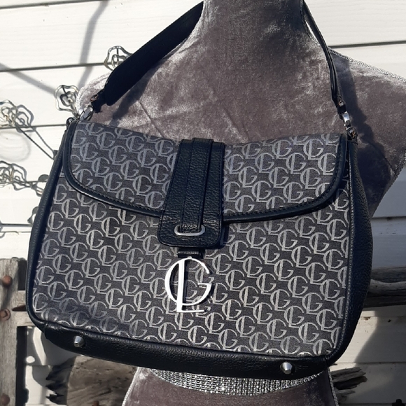 Guy Laroche Handbags - PARIS🇫🇷Guy Laroche Black with Silver LOGO and LEATHER Hand Bag SZ MEDIUM